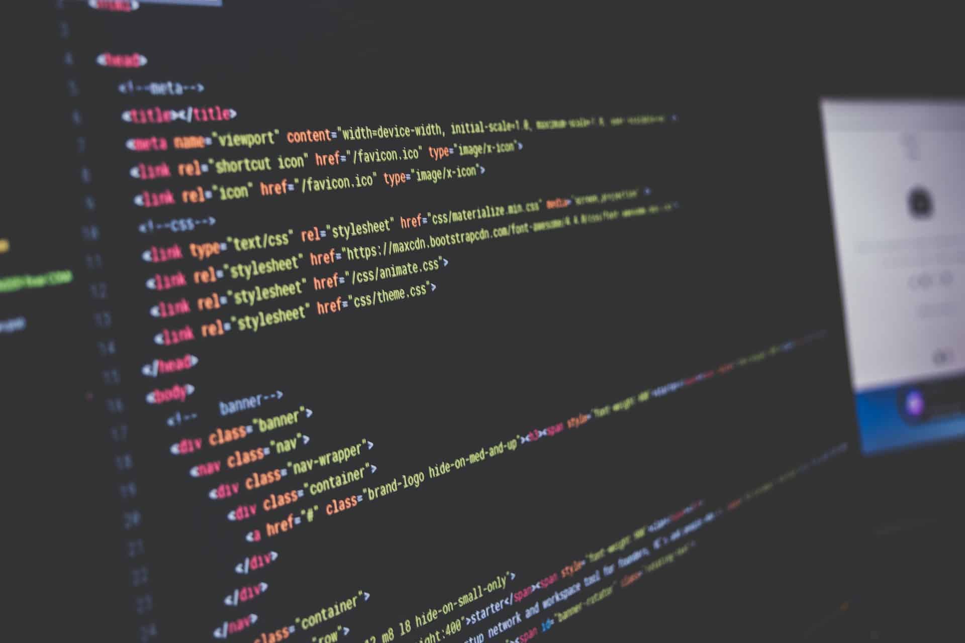 Custom code for website design projects