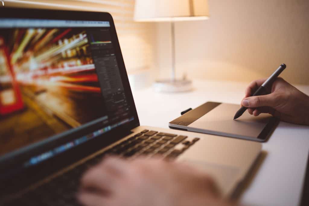 Computer repair, graphic design program with a touch pad